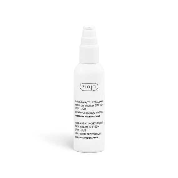 ZiajaPro bőrápoló program ultrakönnyű hidratáló arckrém SPF 50+ 90 ml